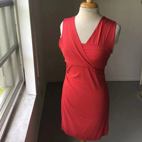 Diane Von Furstenberg Parker Dress Coral Sleeveless Size M - Picture 2 of 11